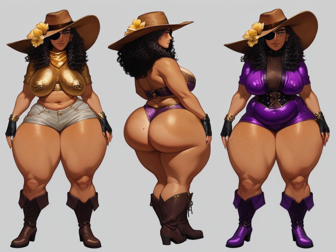 Black Hair, Long Ass Crack, Round Chest Hentai AI Porn