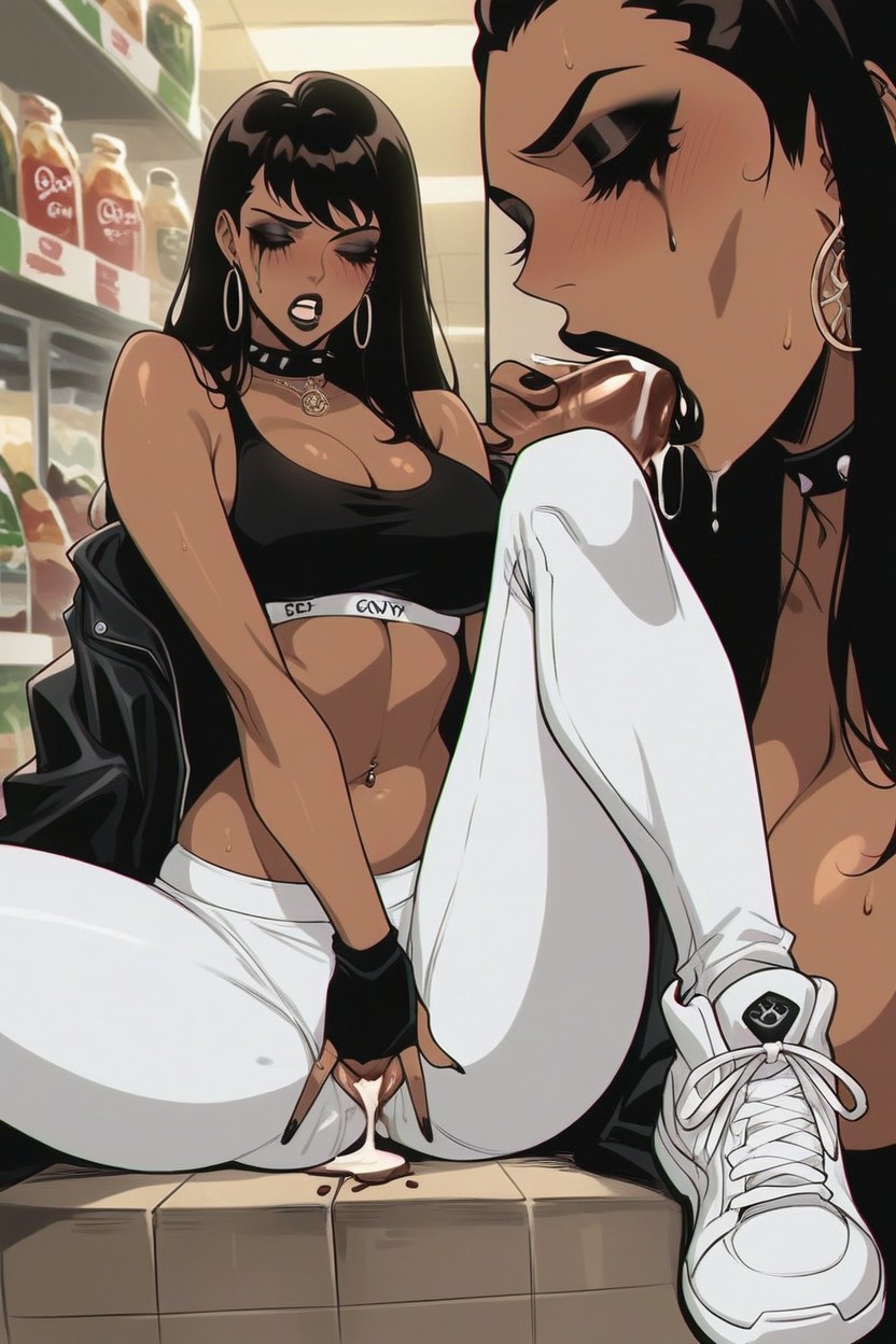 White Sneakers, Horny, Goth Brown Indian Hentai AI Porn