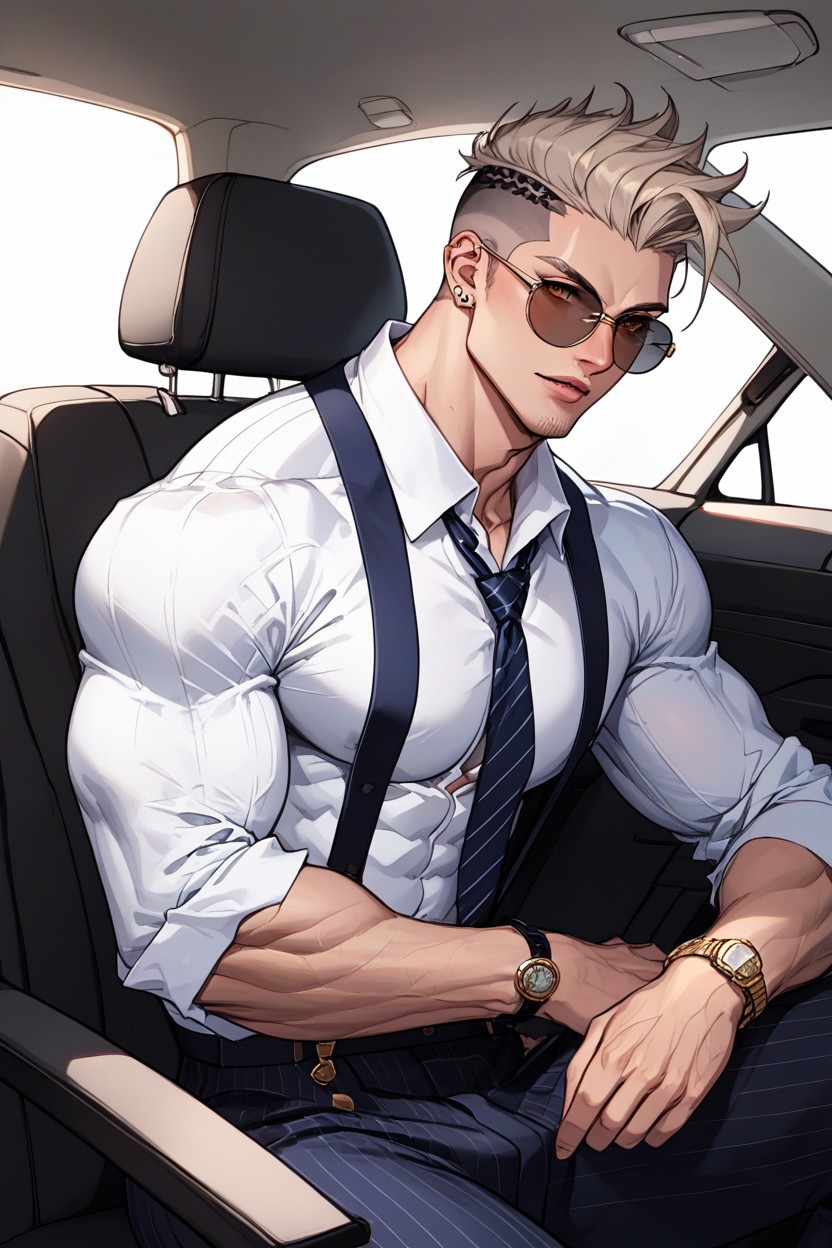 Relaxed Yet Confident Posture, Light Stubble Or Clean Shaven, Wearing Round Hentai AI Porn