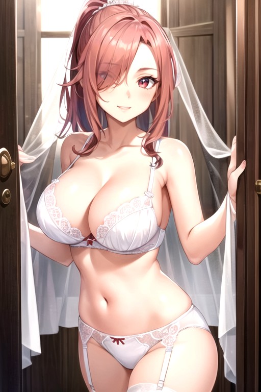 White Thighhighs, Ponytail, Navel Hentai AI Porn