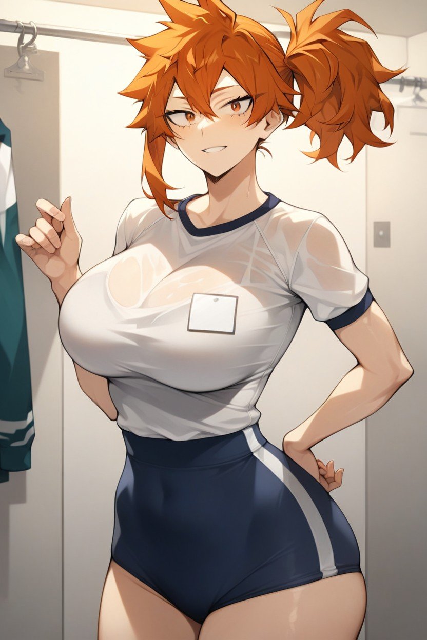 Large Rounded Ass, Ua Gym Uniform, Side Ponytail AI Porn