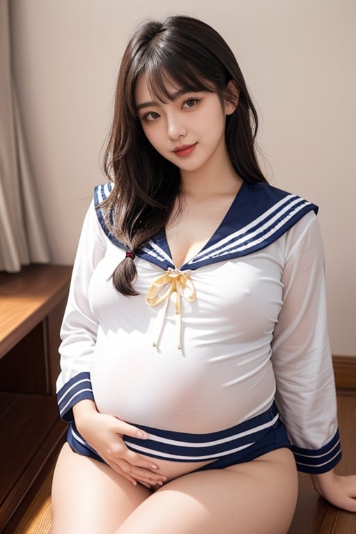 Franja, Japonesa, Pregnant Pornografia asiática com IA