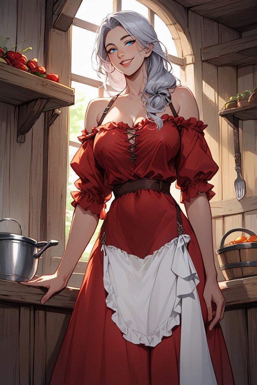 Making Dinner, Farm Woman, Hombros DescubiertosPorno AI Hentai