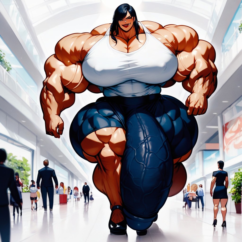 Hyper Gigantic Massive Testicles, 1 Person, Walking Shemale AI Porn