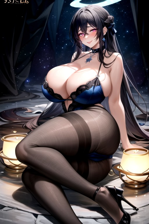 Full Body, Sideways Vagina, Choker Hentai AI Porn