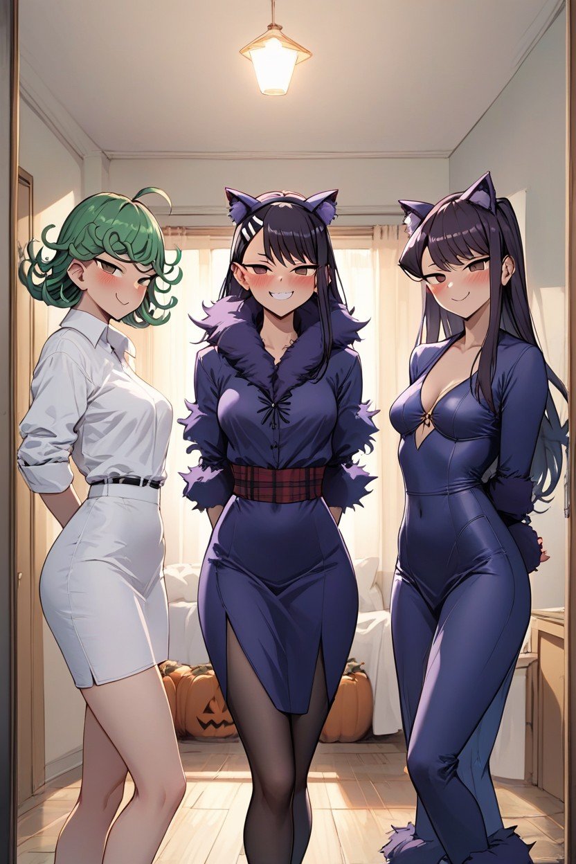 Inside A Room, Three Girls In Image, Dangerous Beast Custome Hentai IA pornografia