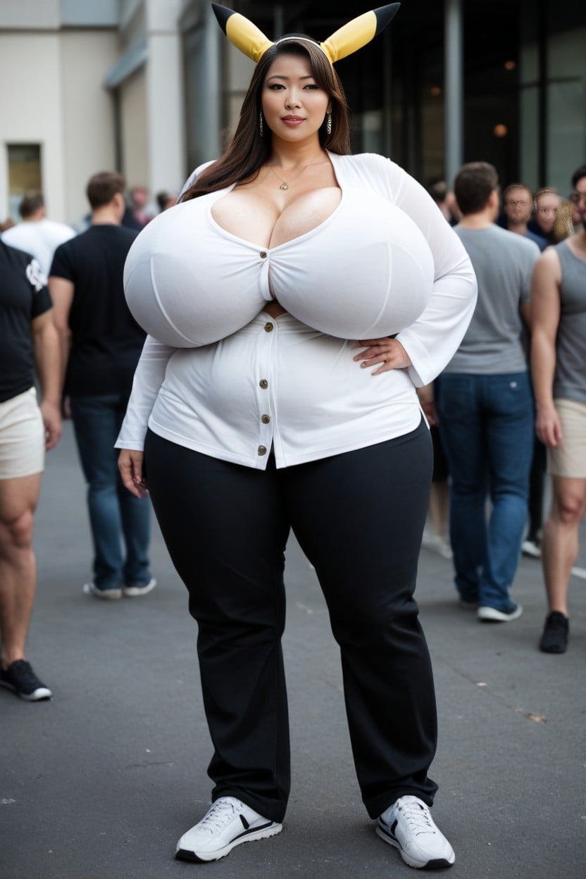 Gigantic Saggy Breasts In Clothes, Giantess, Less Skin Exposure Porno IA