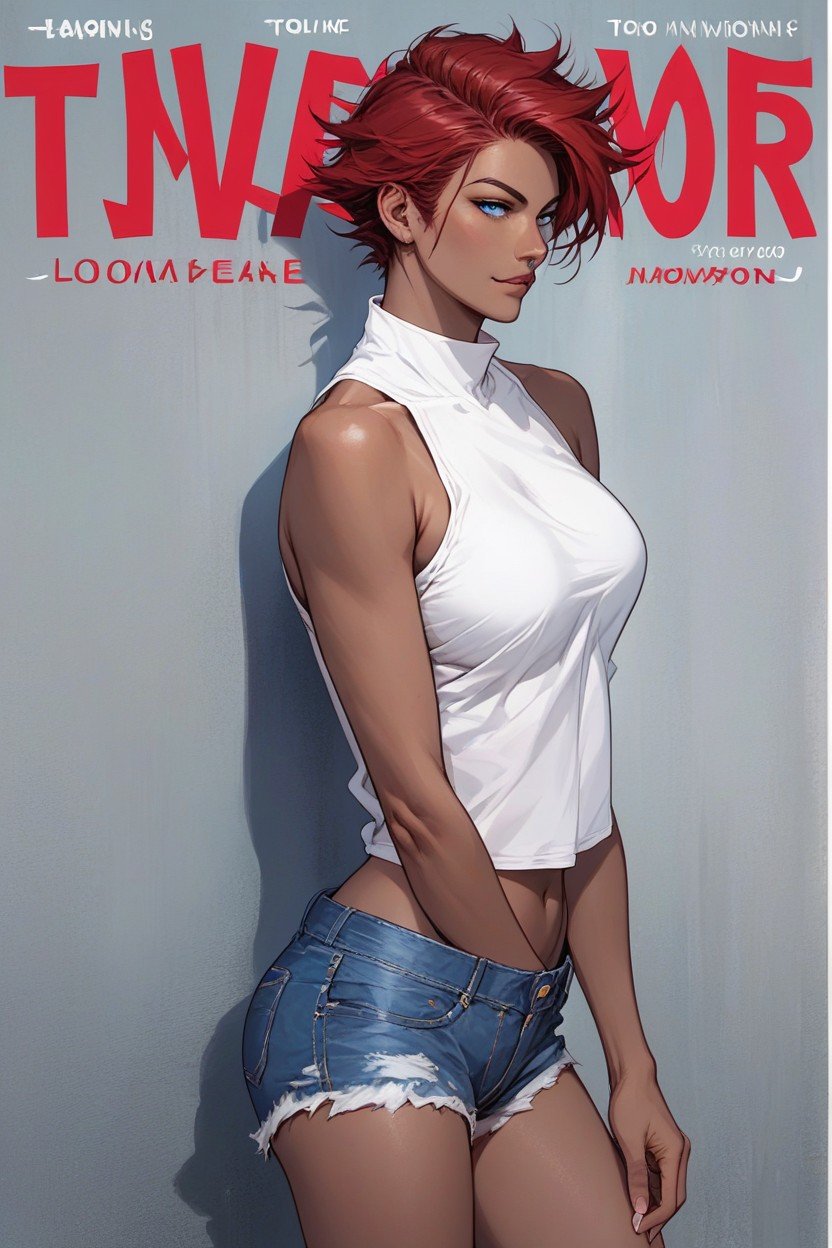 Tomboy, Cabelo Muito Curto, Lovely Hentai IA pornografia