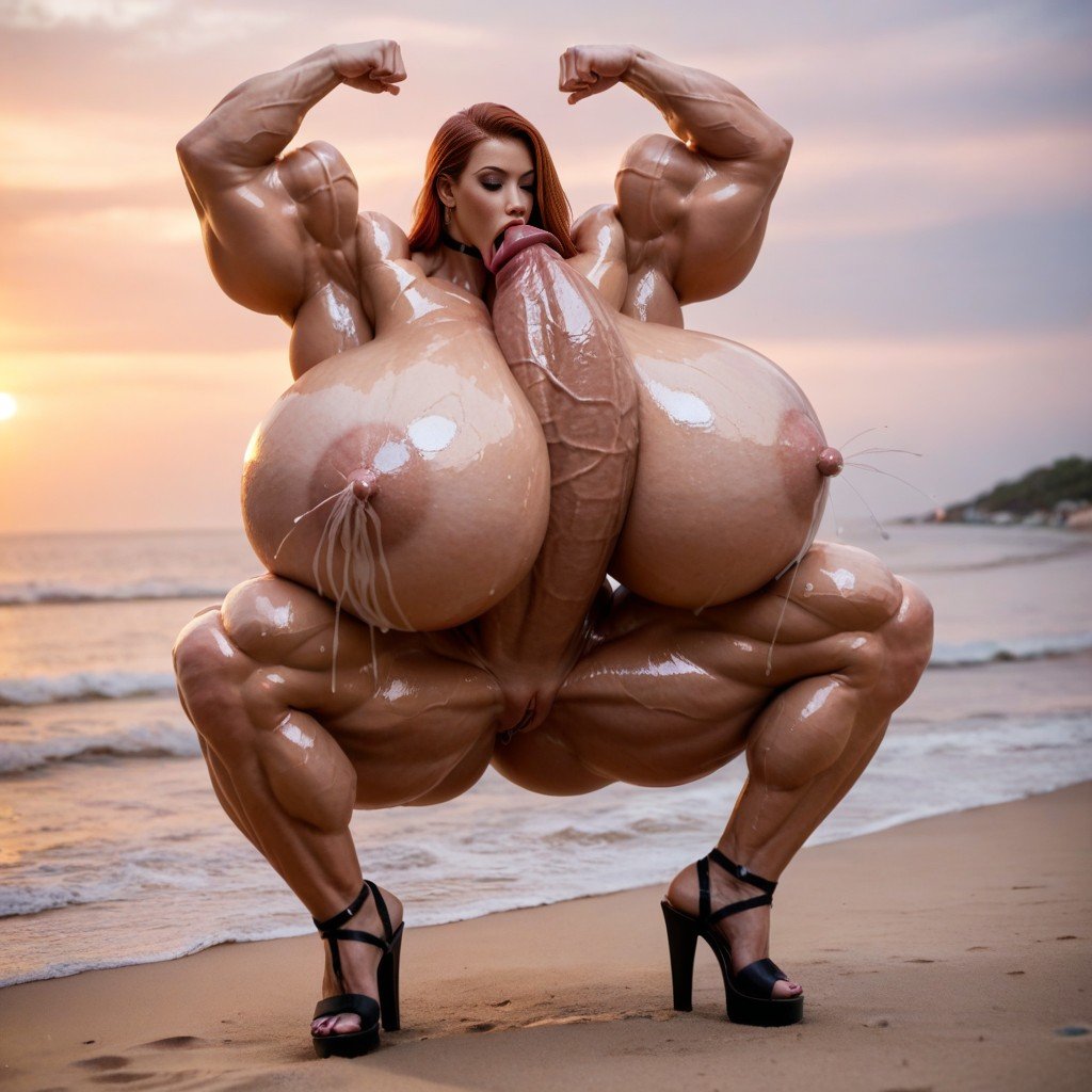 Excessive Muscle & Striation, Jessica Rabbit Grip Her Ultra Long Excessive Length Mega Super Hyper Cock, Self SuckPorno AI Furry