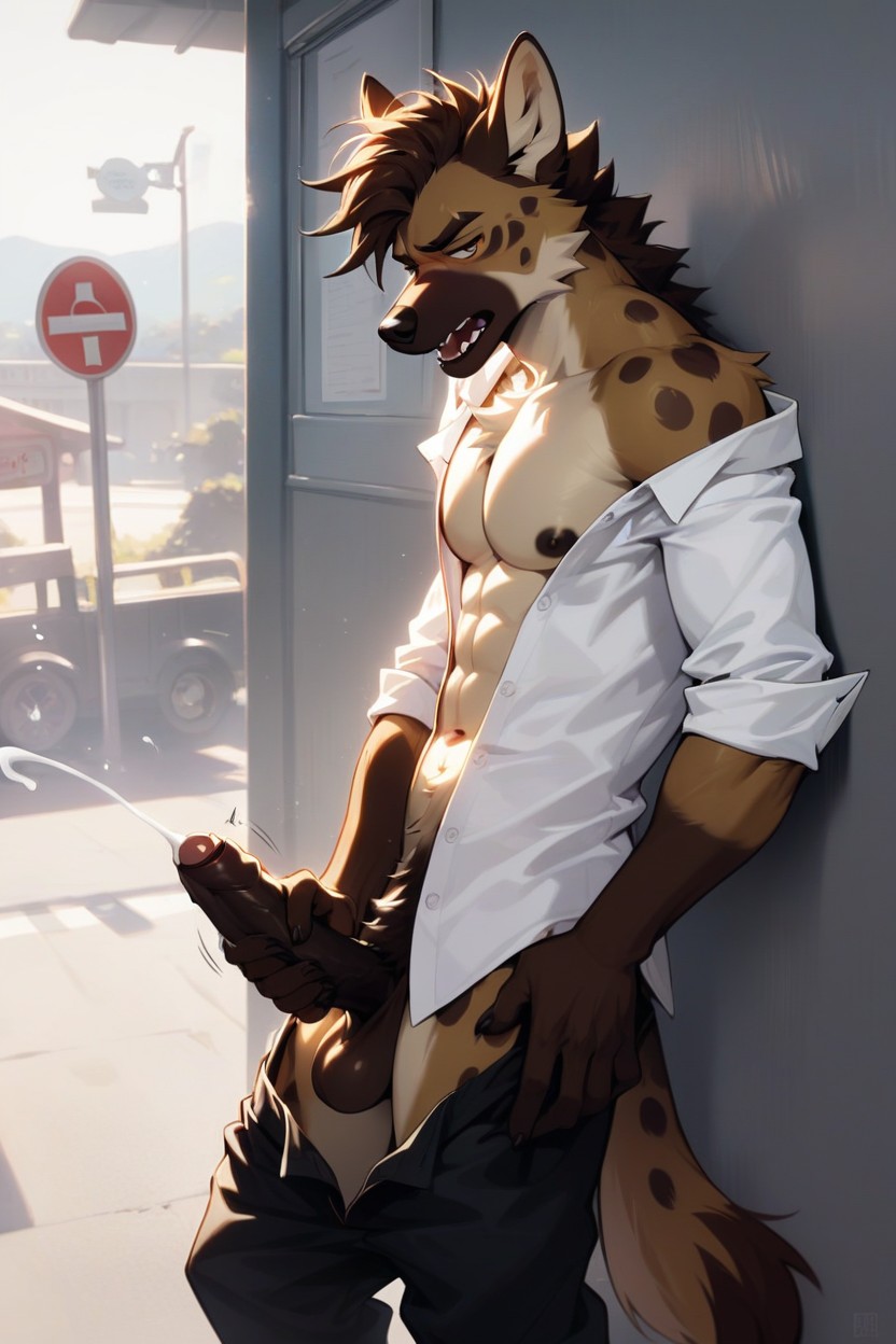 Gay, Hyena, Side View Furry AI Porn