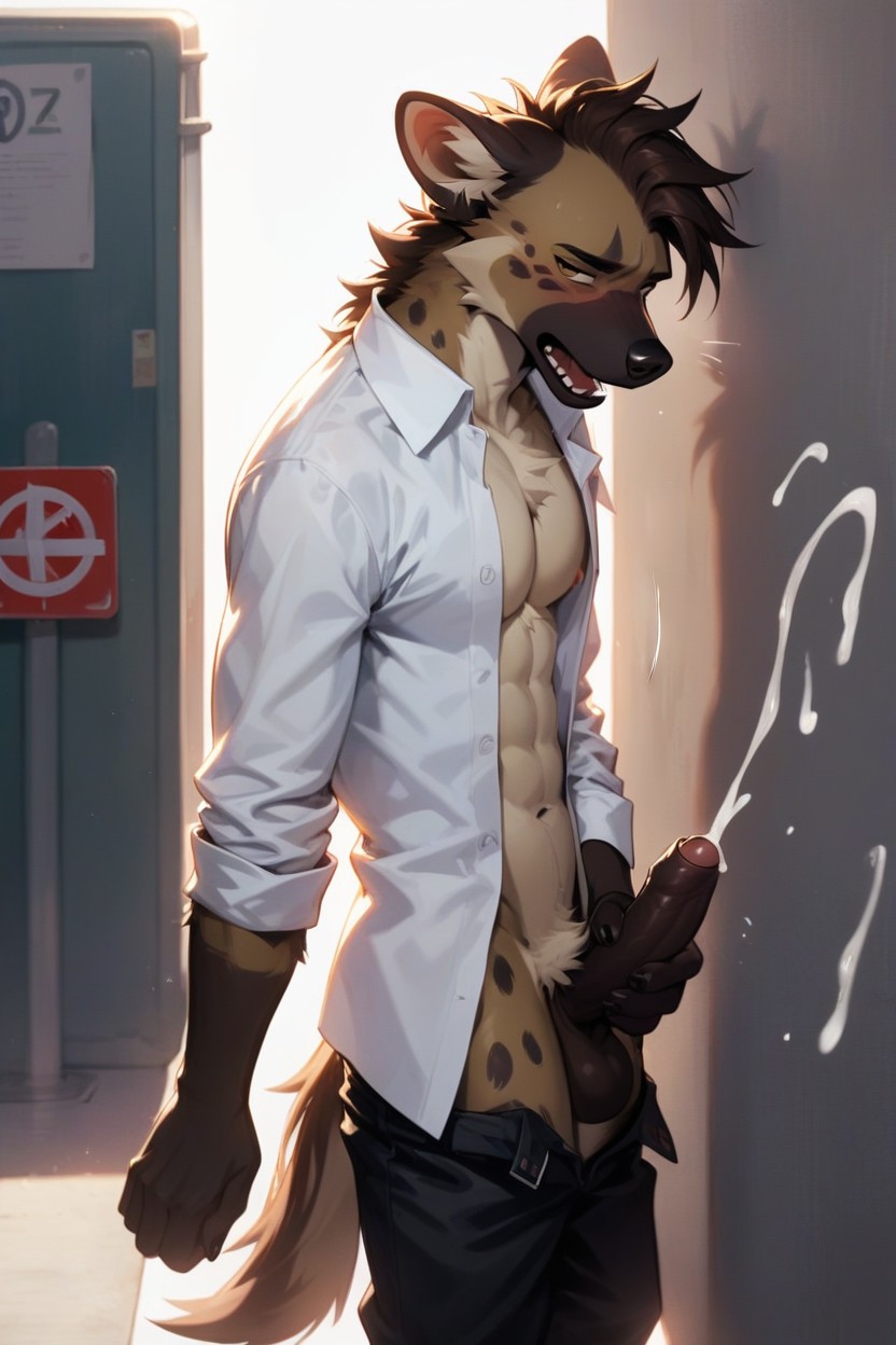 Gay, Rolled Up Sleeves, Brown Hair Furry AI Porn