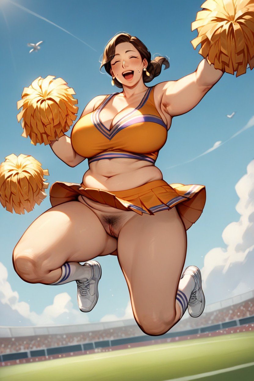 Cheerleader Outfit, Happy, Milf Hentai IA pornografia