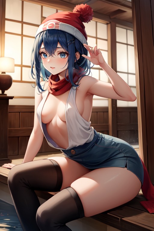 Smalllittlebreasts, Dawn (pokemon), Thigh High SocksPorno AI