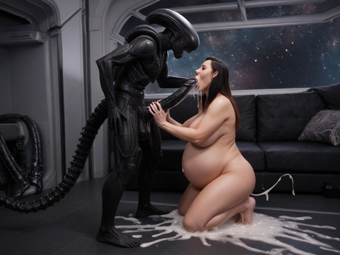 Chest Burster From Alien, Xenomorph Black Tongue, Cumshot Furry AI Porn