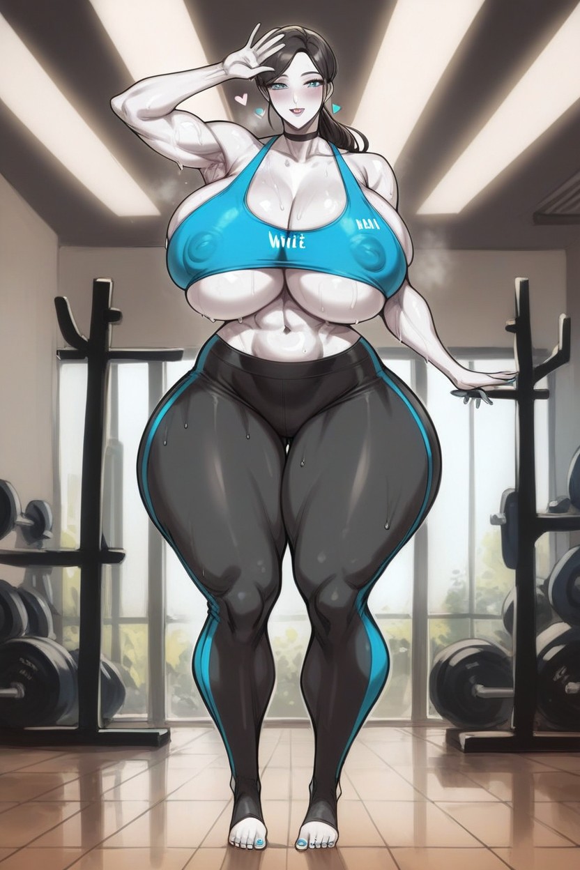 Underboob, Happy, Extremely Tall Hentai AI Porn