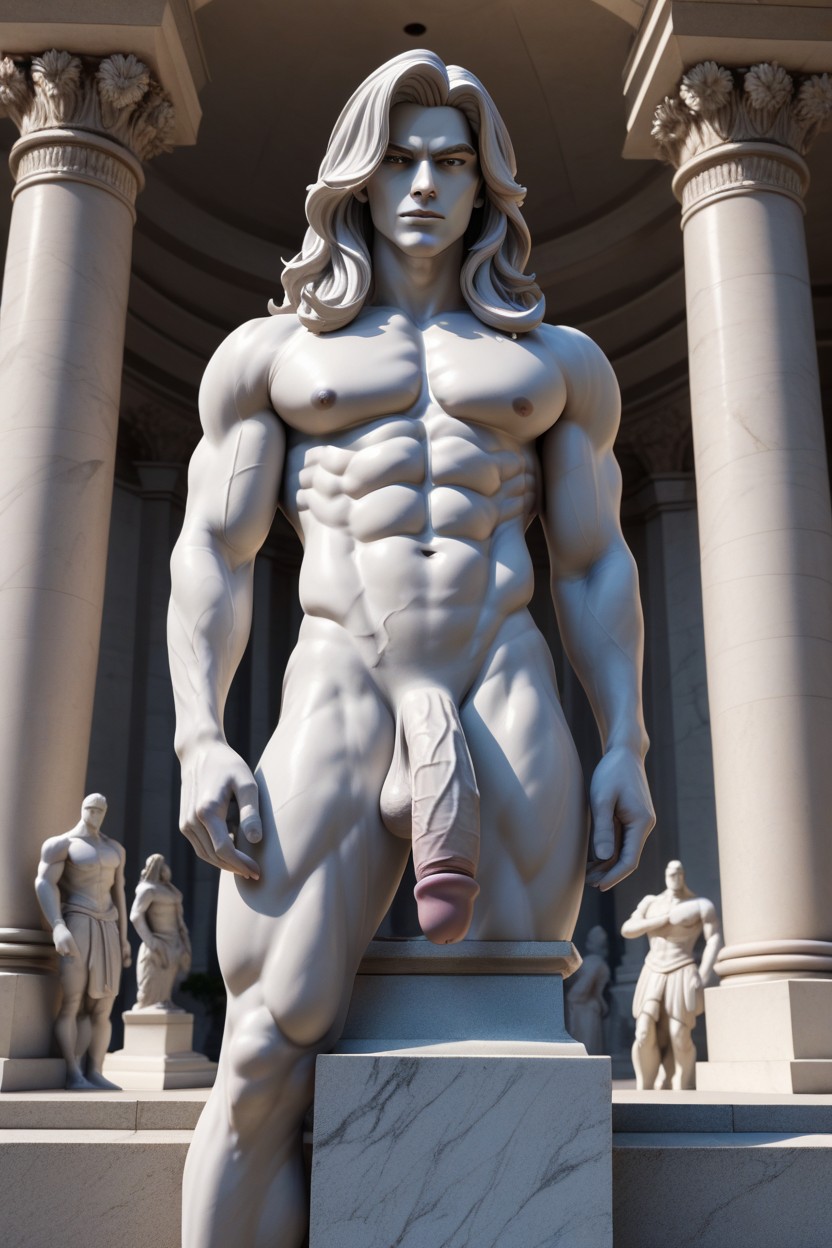 Greek Statue, Medium Length Hair, High Position AI Gay Porn