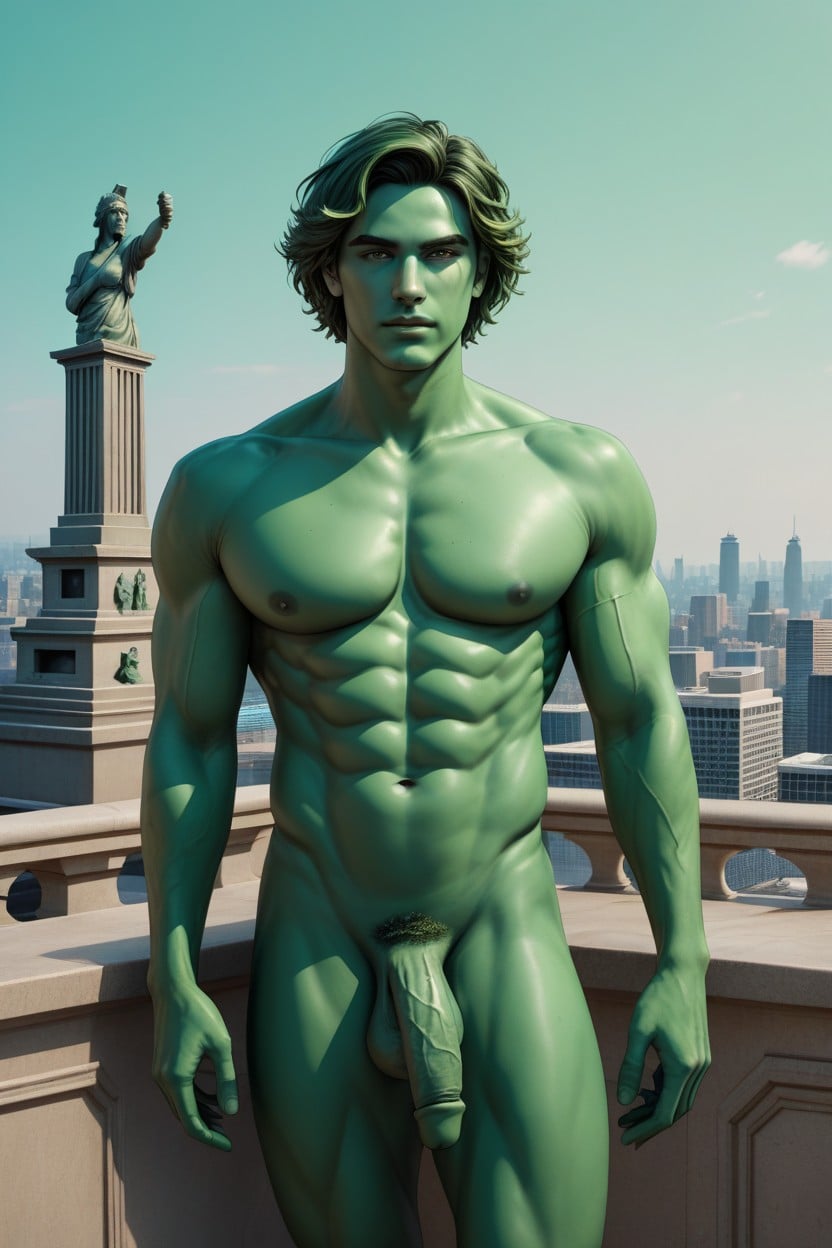 Flaccid Penis, New York City, Ocean AI Gay Porn