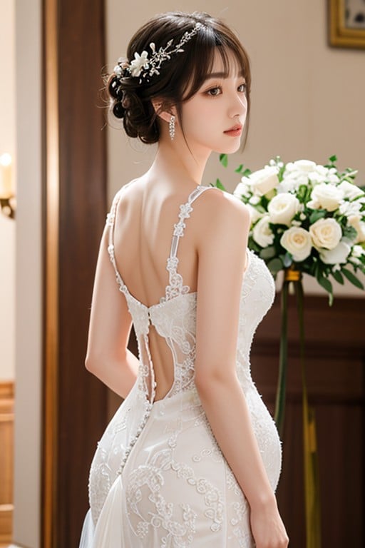 Bangs, Full-naked, Wedding Dress Asian AI Porn