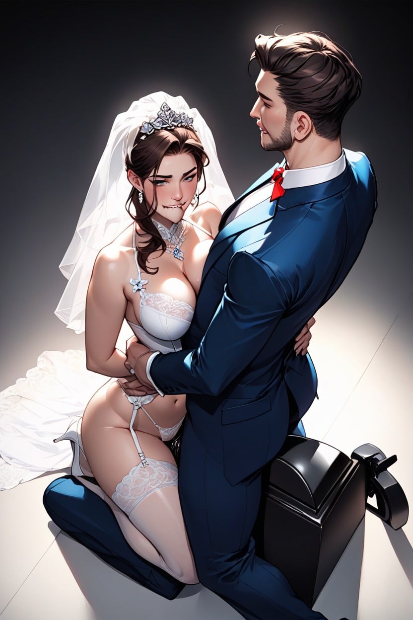 Extremely Fuck, Black Man In Blue Suit, Perfect Extremely Round Bubble Butt AI Porn