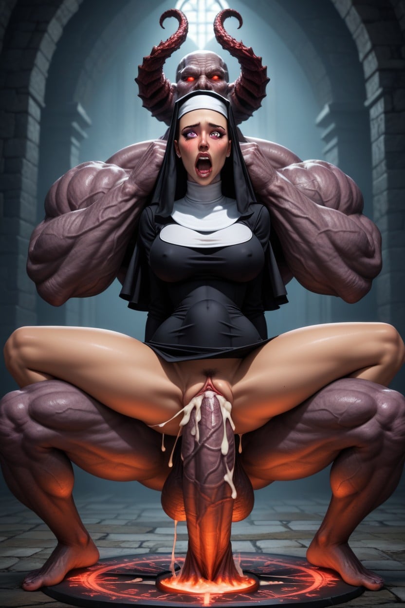 Skinny, Hyper Girth Cock, Massive Beast AI Porn