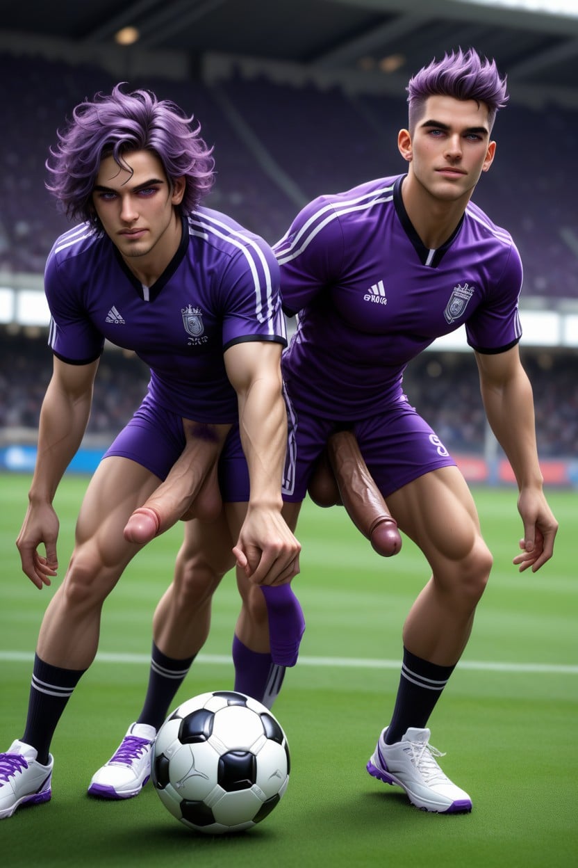 Huge Balls, Fuck, Purple Jersey AI Gay Porn