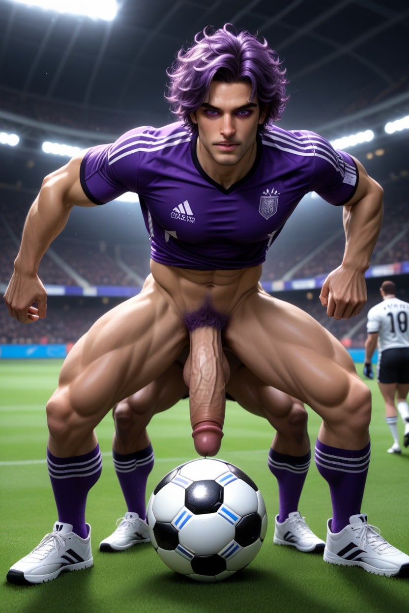 Purple Socks, Soccer Shoes, Two Guys AI Gay Porn