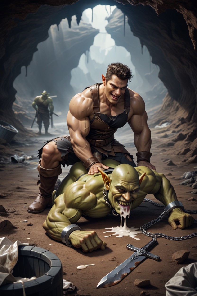 Cum From The Ass, Laughing, Goblins Fuck A Man AI Gay Porn