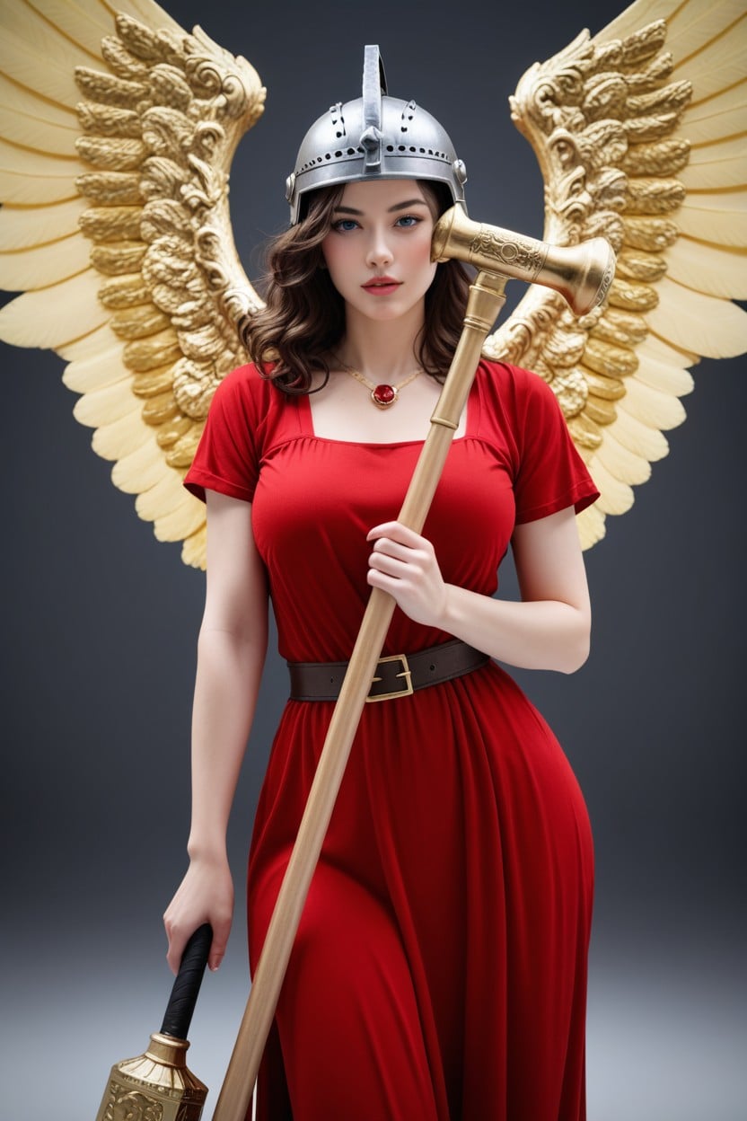 Golden Hammer With Gems, Shemale, Front View Asian AI Porn