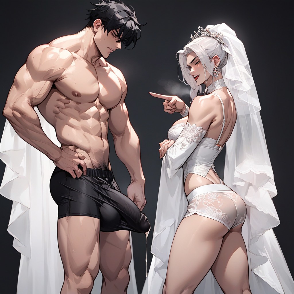 Waist Shot, Black Background, 18+ AI Porn