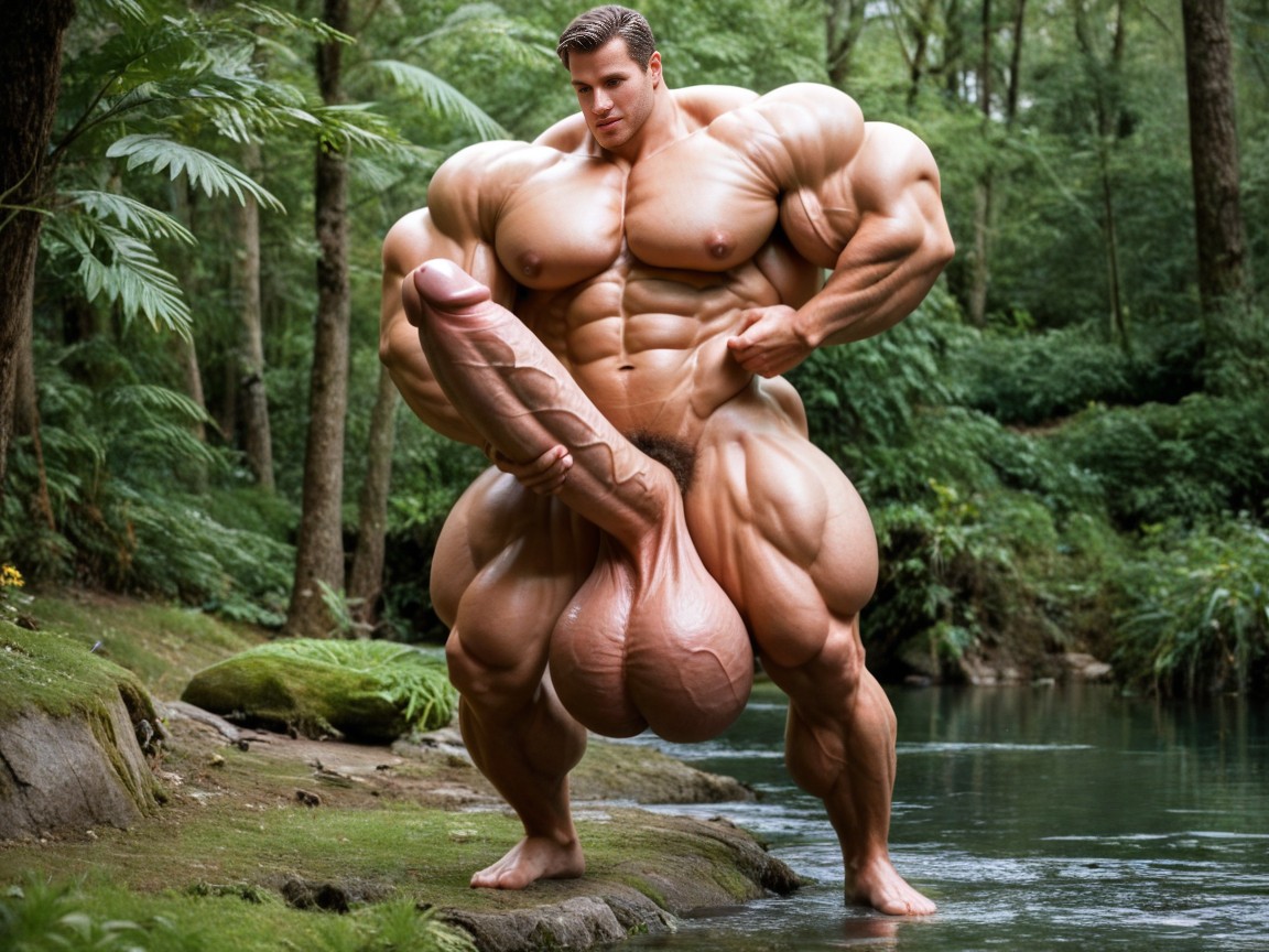 Standing, Thick Thighs, Bodybuilder AI Gay Porn