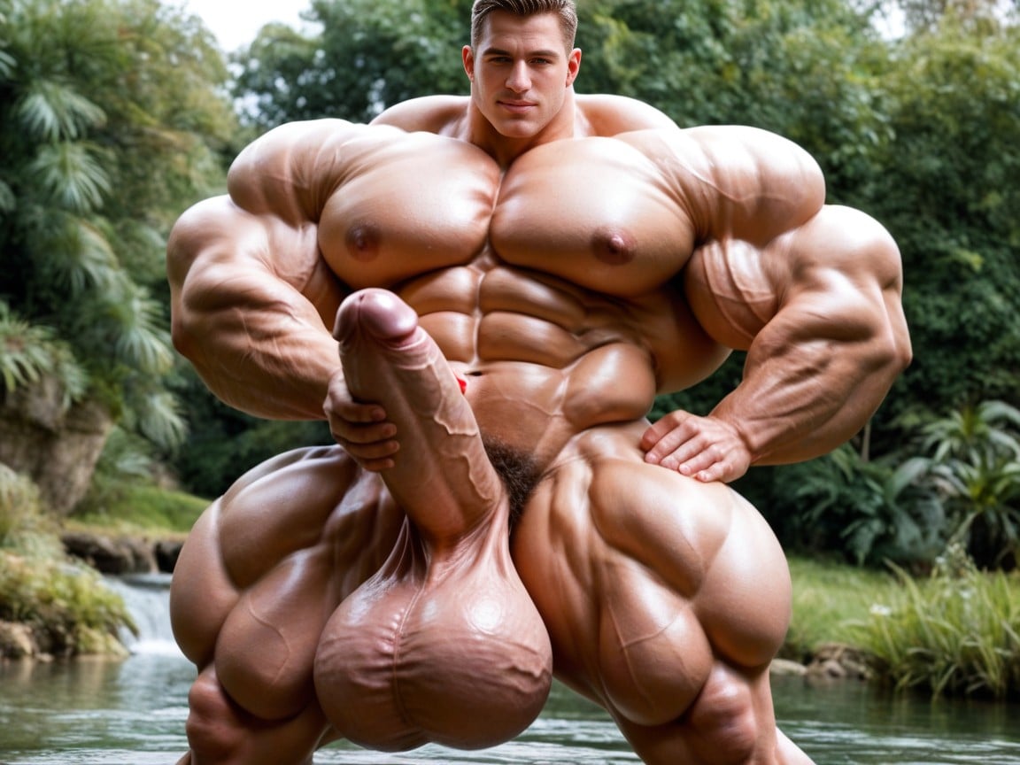 Hyper Pectorals, Extreme Muscles, Long Length AI Gay Porn