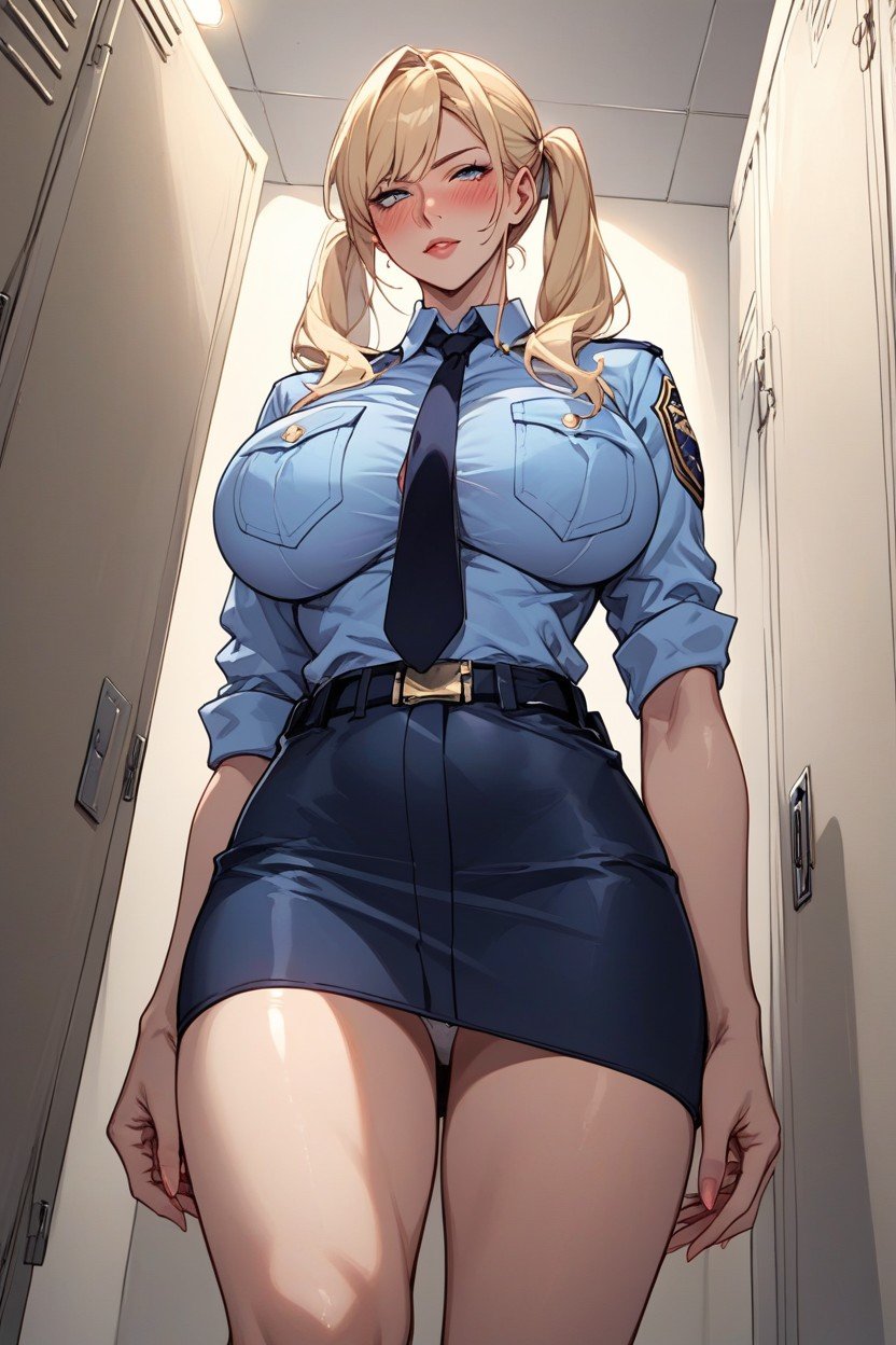 Mature Female, Changing Room, Police Officer Hentai AI Porn