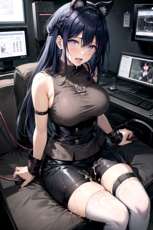 Sitting Down, Medium Length, Hyuuga Hinata (naruto) Shemale AI Porn