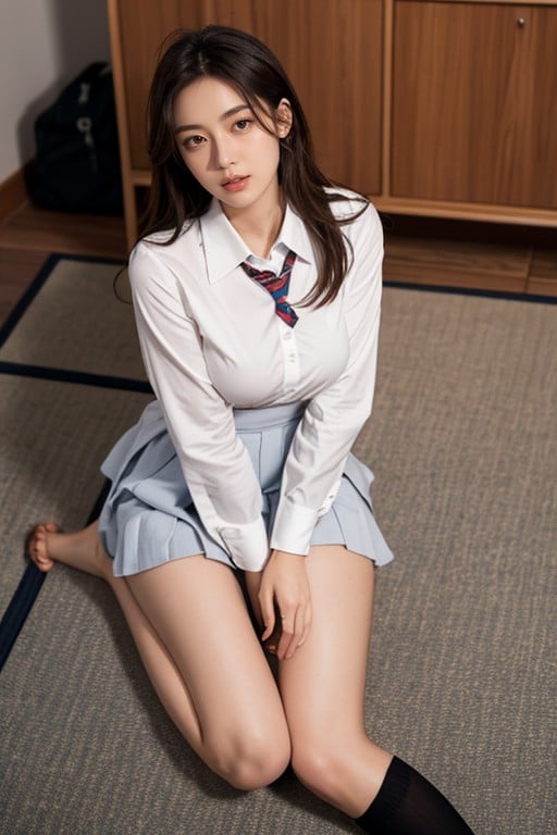 School Uniform, Bottom Up (upskirt), Full Body AI Porn