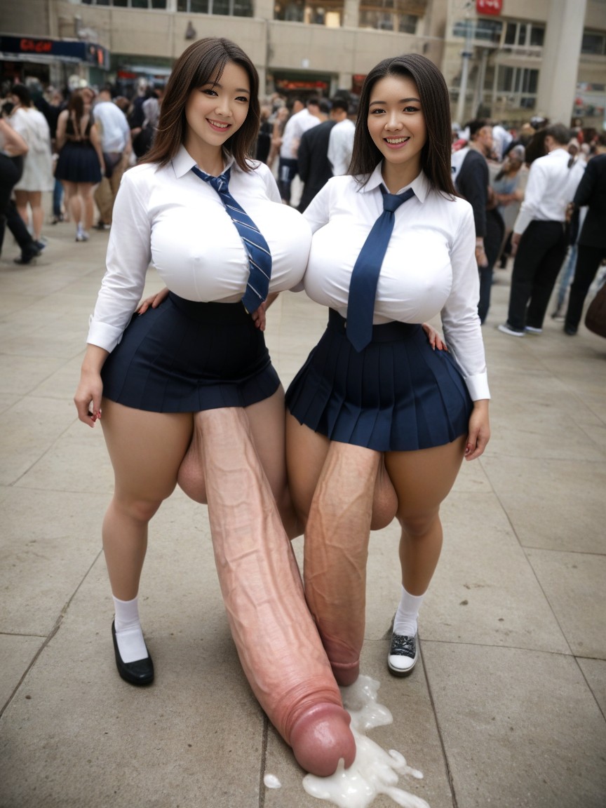 Mini Skirt, Many People Around, Top Down AI Porn
