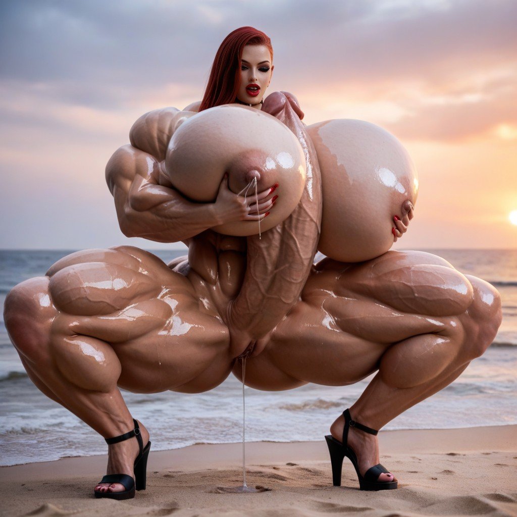 Extreme Striated Hyper Massive Muscle, Choker, Beautiful Shapely LegsPorno IA