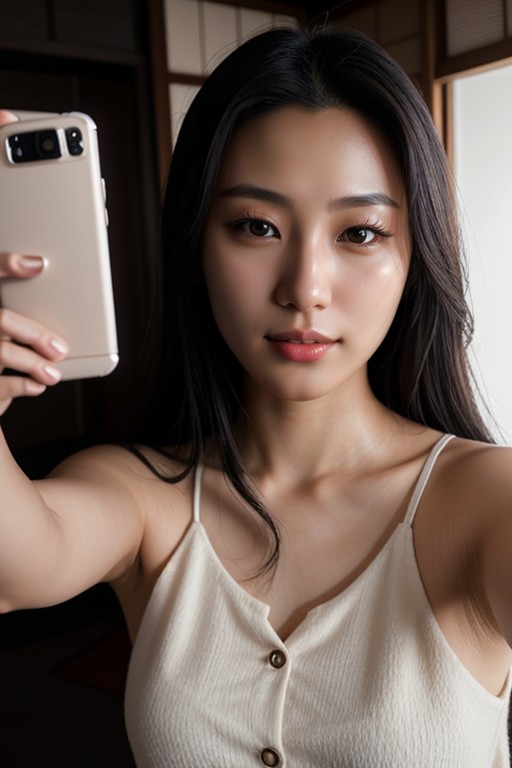 Selfie, Japanese Shemale AI Porn