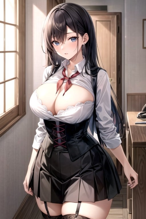 Skirt, Form Fitting Clothes, Corset AI Porn