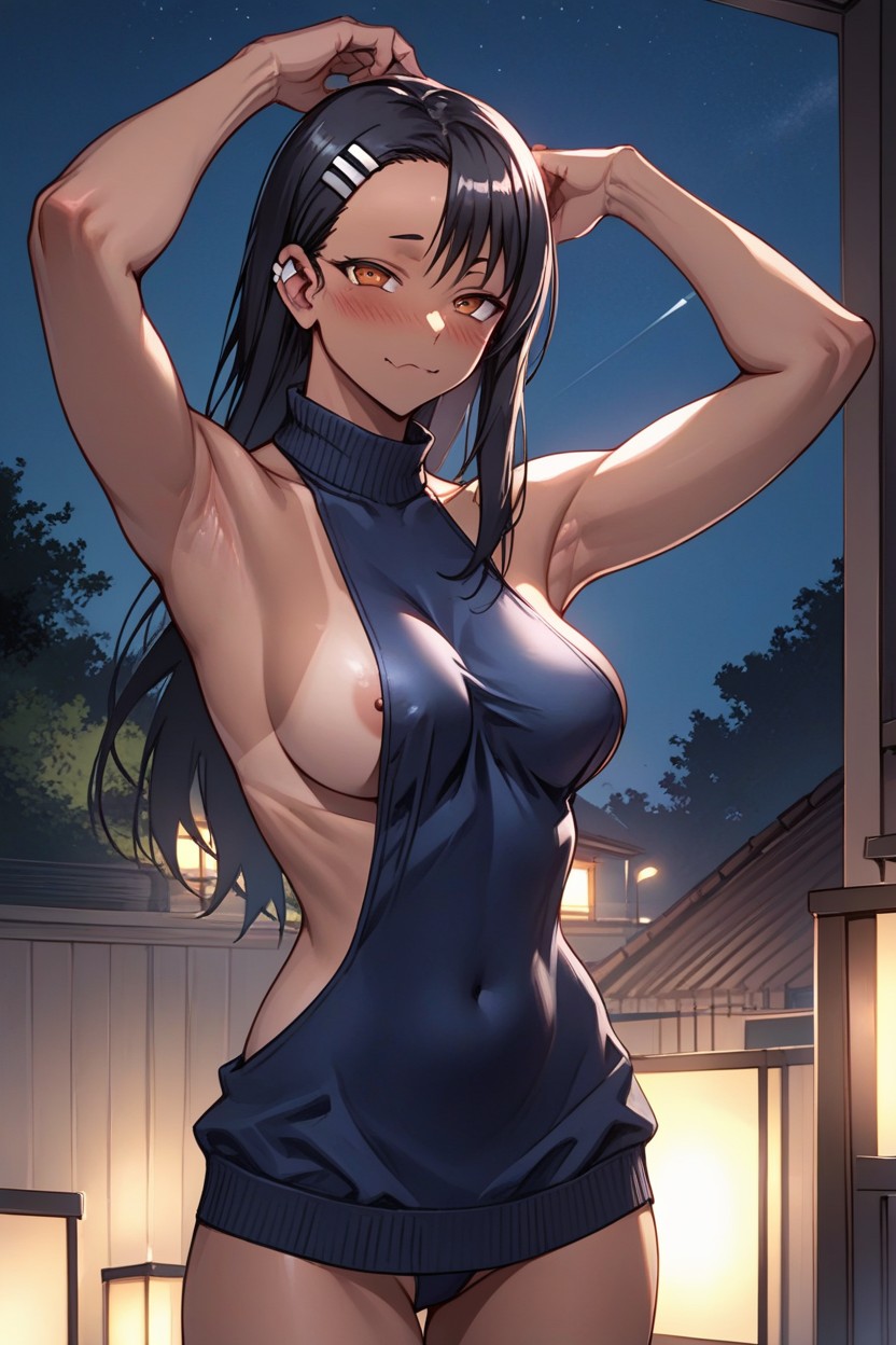 Swimsuit, Arms Up, Virgin Sweater Hentai AI Porn