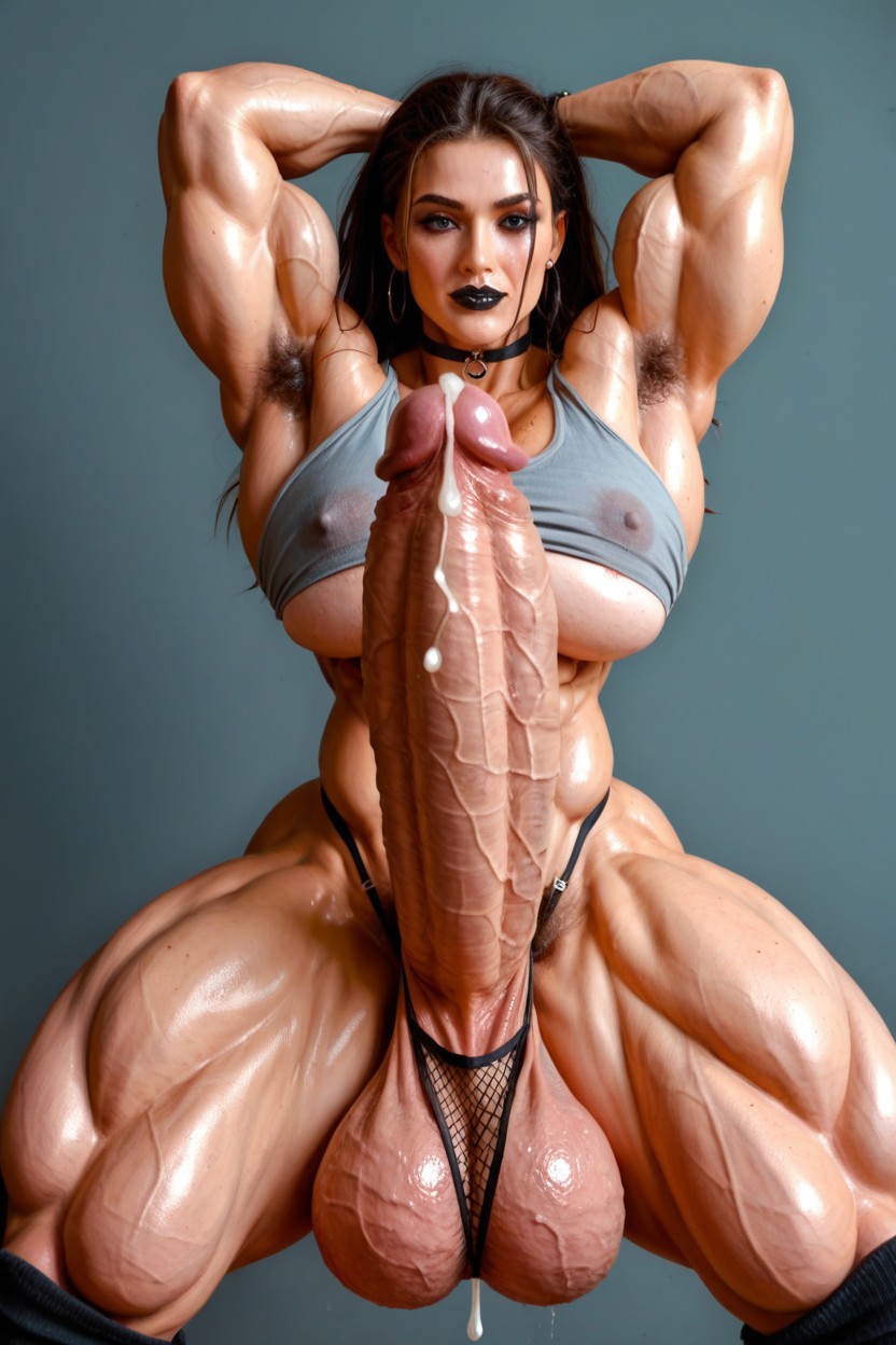 Muscular, Massive Boobs, Hyper Cock Shemale AI Porn