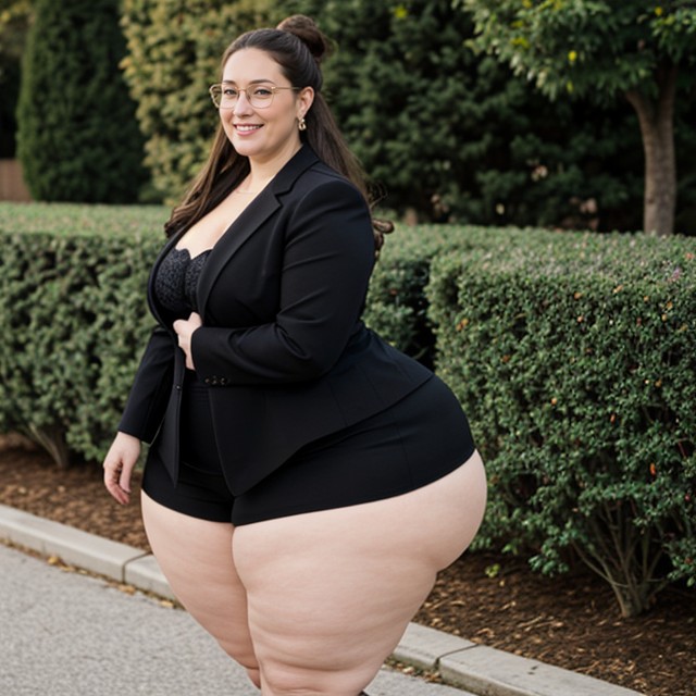 Big Thick Thighs, Low Hair Bun, Extremely Thick Super Pawg AI Porn