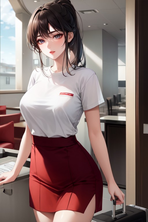 Dark Eyebrows, Skin The Color Of Cream Pie, Dark Eyes AI Porn