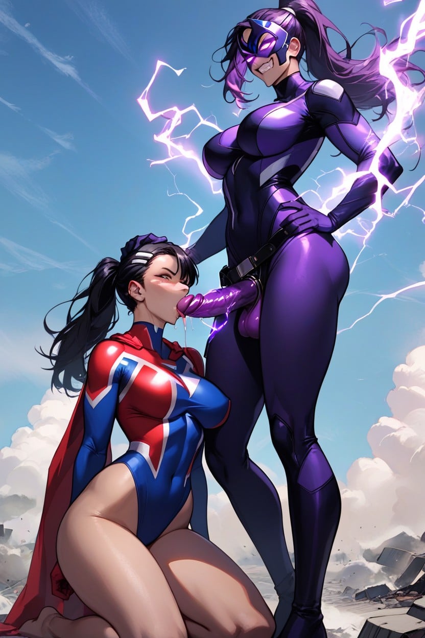 Shemale, Angry Superhero, Smug Expression Hentai AI Porn
