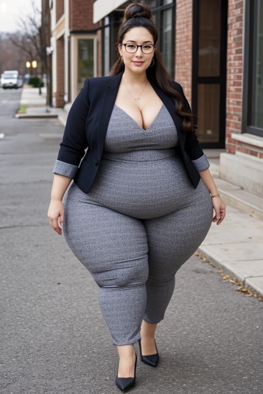 Wide Gigantic Hips, Excessively Wide-hipped, Big Long Hair AI Porn
