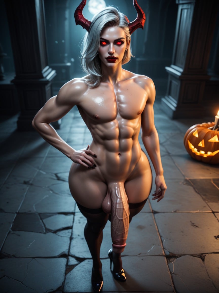 Gigantic, Fit, Penis Touching Floor AI Gay Porn