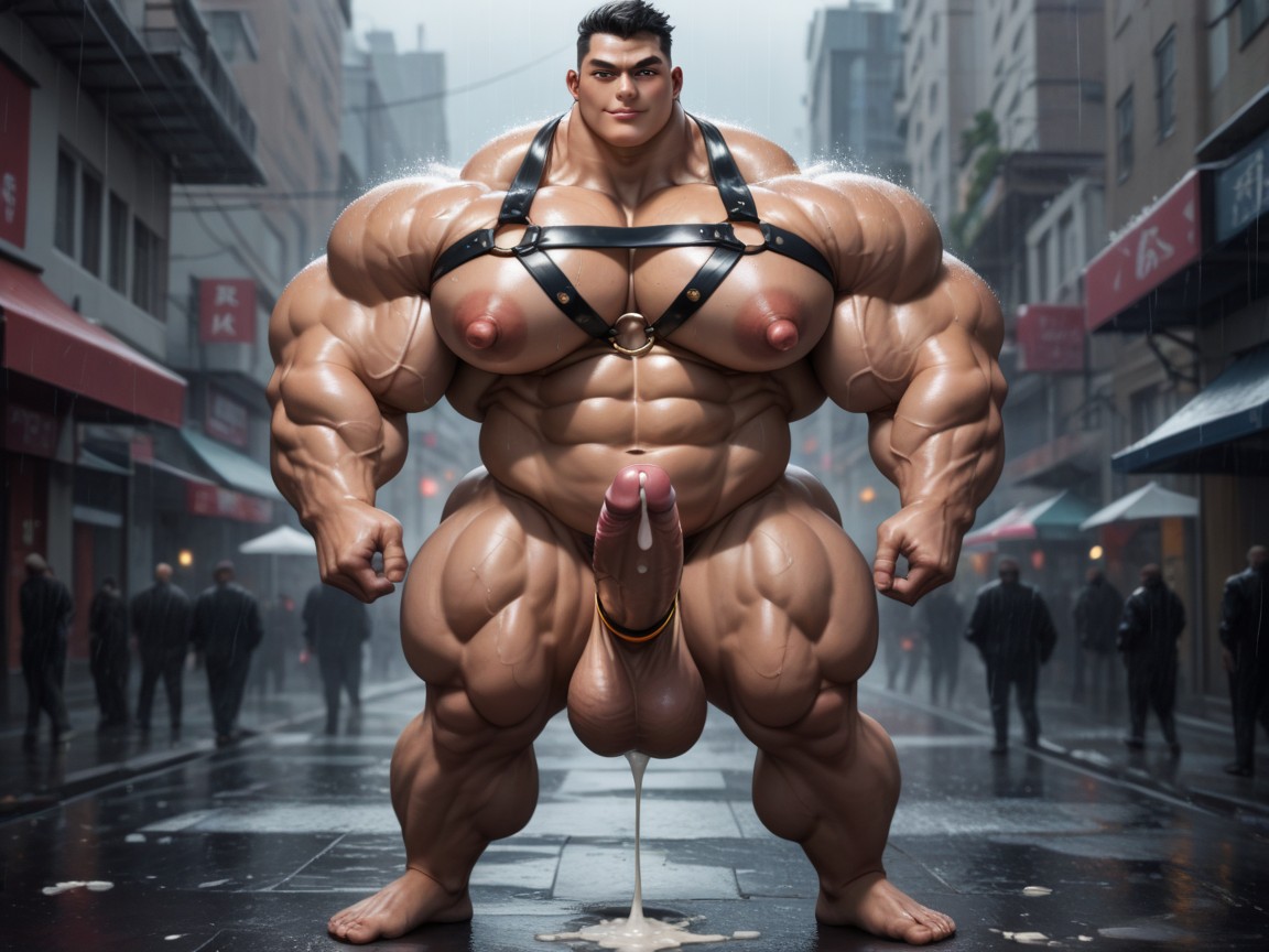 Hyper Muscle, Huge Jaw, Cock Ring AI Gay Porn