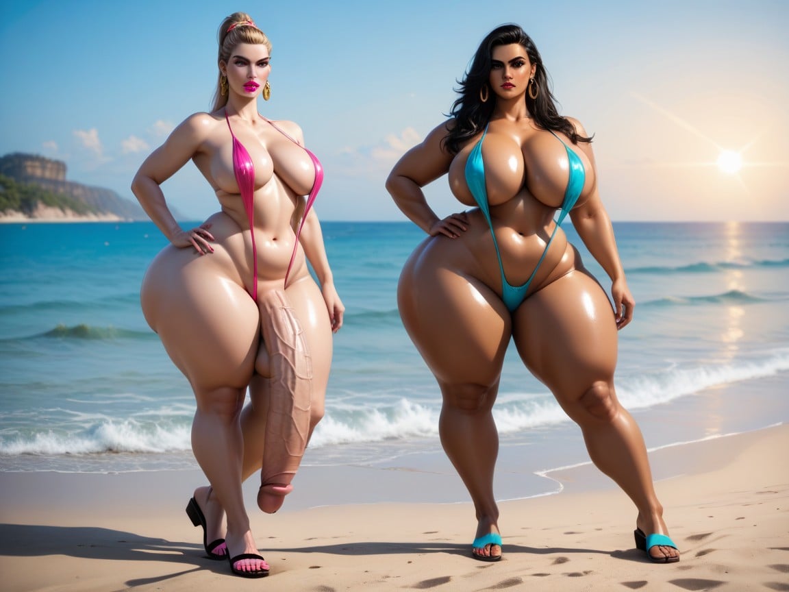 Feminine Face, Cock Bigger Than Leg, Gigantesco Porno gay IA