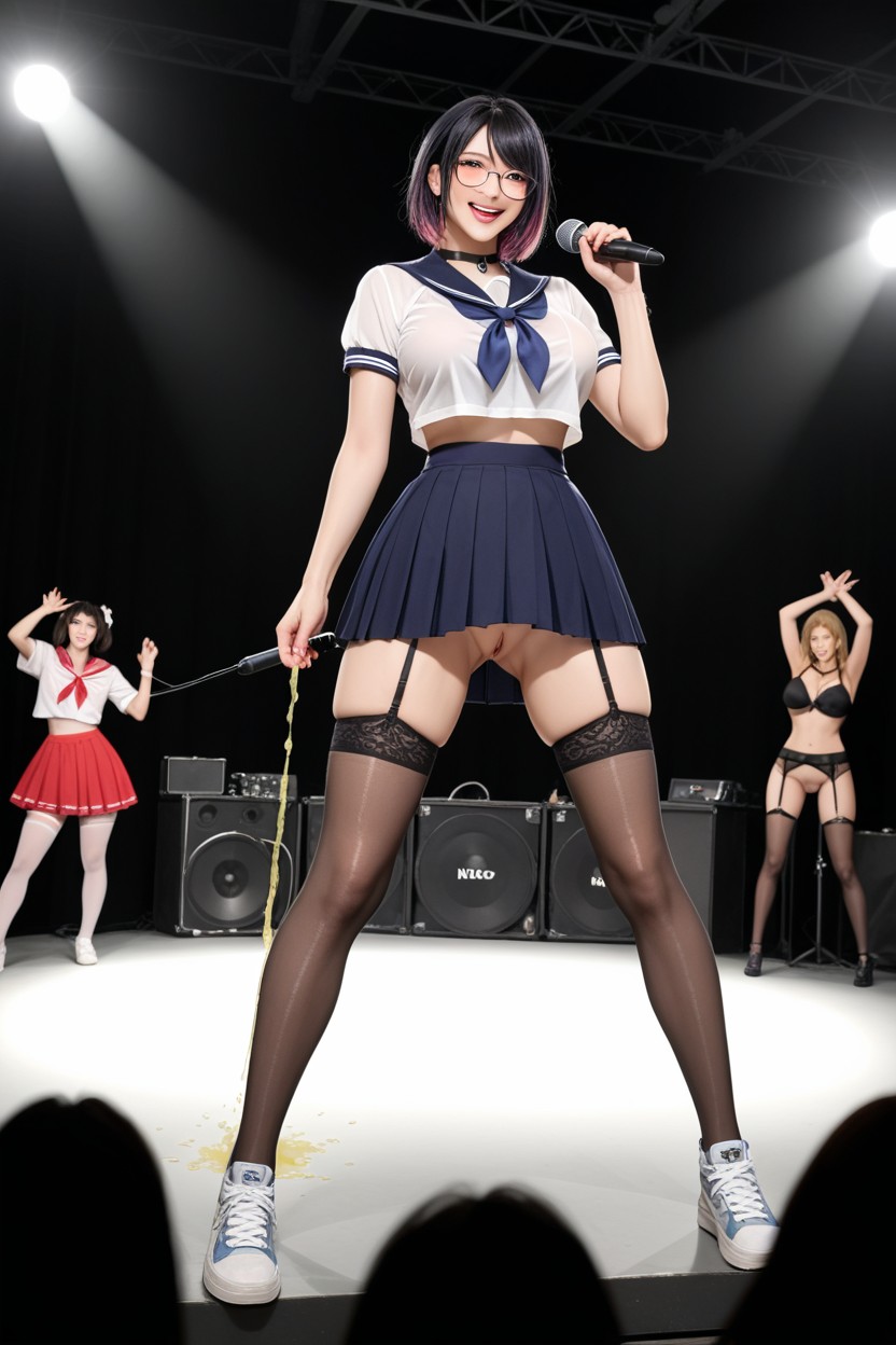 Skirt, K-pop Idol, Open Pussy Asian AI Porn