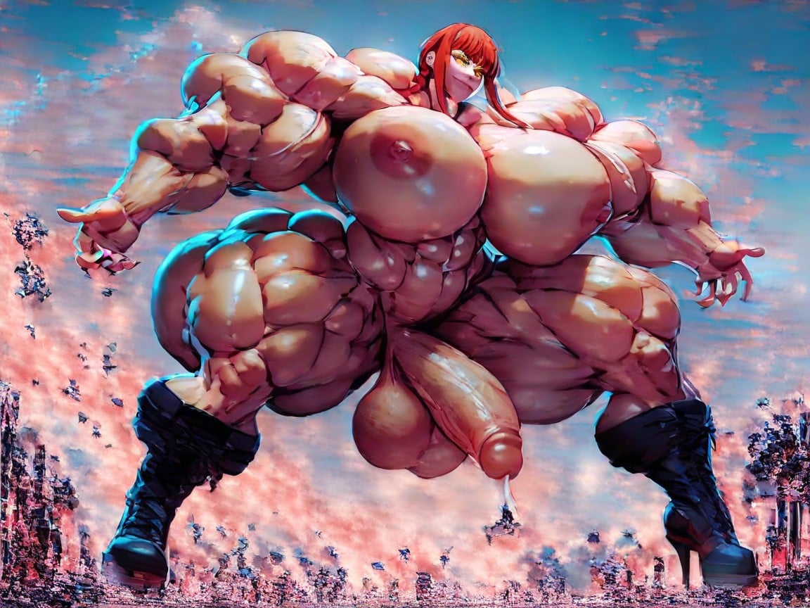 Massive Muscles, Gigic Serratus Erior, Nipples Piercings Shemale AI Porn