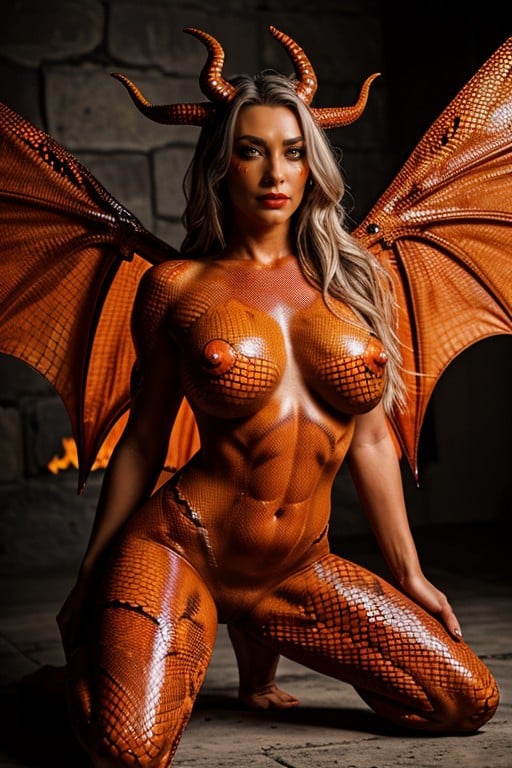Lava, Massive Ass, Dark Scales On Skin AI Porn